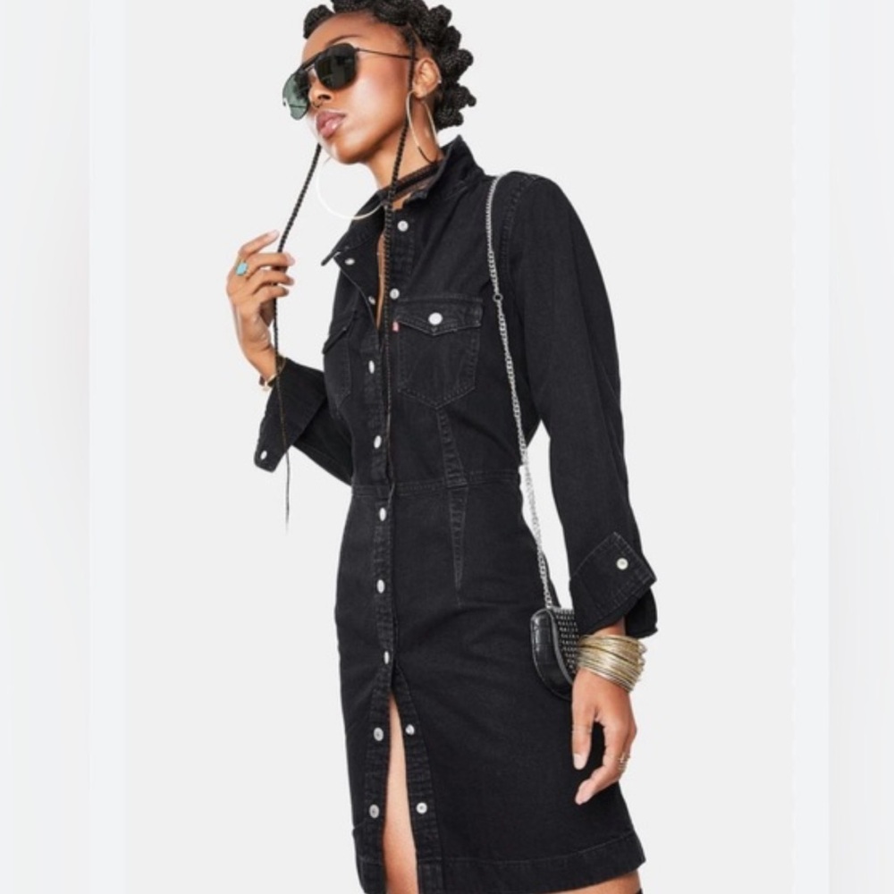 Levi’s Ellie Denim Dress in Black - Size M - Picture 11 of 15